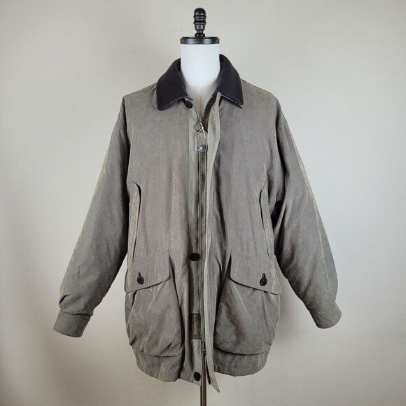 Rainforest Jacket Mens XL Green Coat Parka Lined Insulated Leather